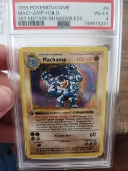 1999 Pokemon Machamp 1st Ed (Base Set Shadowless) 008/102 Deck Exclusives Holo - Image 1