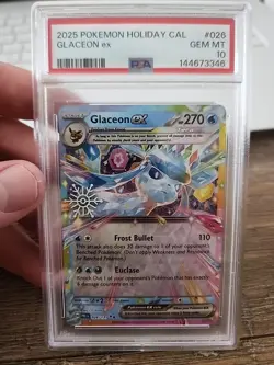 2025 POKEMON HOLIDAY CALENDAR #026 GLACEON EX PSA 10 - Image 1