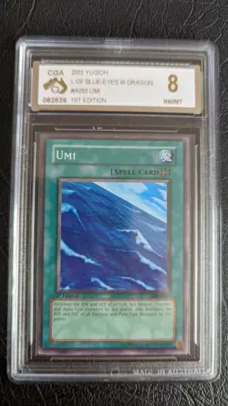 Yu-Gi-Oh! LOB-A050 Umi 1st Edition CGA Graded 8 NM/MT - Image 1