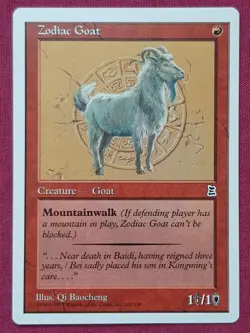 Magic The Gathering PORTAL THREE KINGDOMS ZODIAC GOAT red card MTG - Image 1
