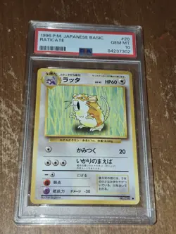 Vintage 1996 Pokemon Pocket Monsters Raticate PSA 10 GEM MINT Japanese Card #20 - Image 2