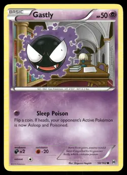 Pokemon Cards Gastly 58/162 BREAKthrough XY Common NM - Image 1