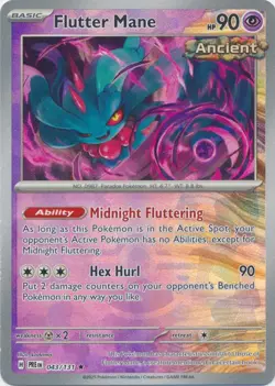 Flutter Mane 043/131 Poke Ball Holo Prismatic Evolutions Pokemon Card NM - Image 1
