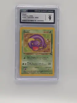 Ekans 46/62 – CGC Mint 9 | Fossil Set Pokemon Card | Vintage WOTC - Image 1