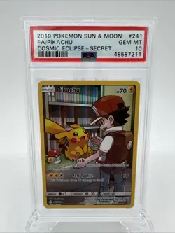 2019 Pokemon Sun & Moon FA/Pikachu Cosmic Eclipse-Secret 241/236 PSA 10 Gem Mint - Image 1