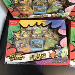 POKEMON Ascended Heroes Deluxe Pin Collection LOT OF 5 Mega Evolution In Hand - Image 2