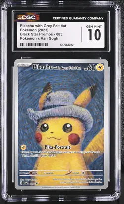 Pikachu With Grey Felt Hat 085 Pokemon X Van Gogh Pokemon CGC 10 Gem Mint *020 - Image 1
