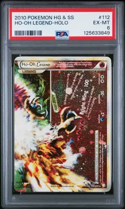 2010 POKEMON HEARTGOLD & SOULSILVER #112 HO-OH LEGEND-HOLO PSA 6 - Image 1