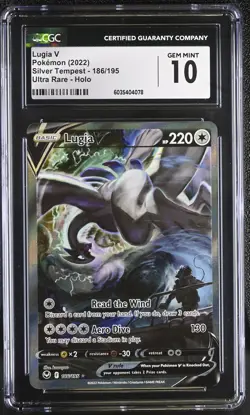 Lugia V 186/195 Ultra Rare Holo Silver Tempest Pokemon CGC 10 Gem Mint *078 - Image 1