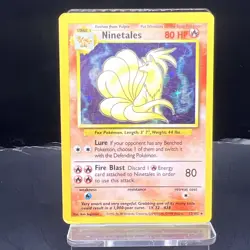 Pokemon TCG Ninetales 12/102 Base Set Holo Rare MP-HP Condition - Image 1