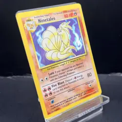Pokemon TCG Ninetales 12/102 Base Set Holo Rare MP-HP Condition - Image 2