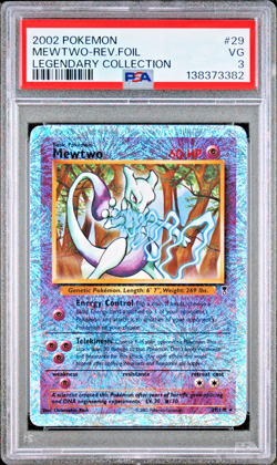 PSA 3 2002 Pokemon Legendary Collection Mewtwo 29/110 WOTC Reverse Holo Foil - Image 1