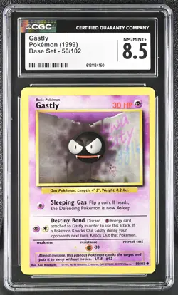 CGC 8.5 Gastly 1999 Base Set 50/102 Pokemon Card - Image 1