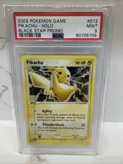 2003 POKEMON BLACK STAR PROMO #012 PIKACHU-HOLO PSA 9 - Image 1