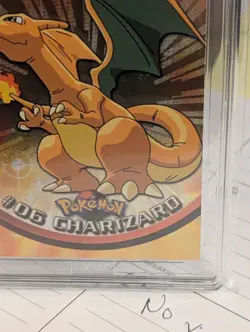TAG 7 Topps #06 Charizard Holo Foil TV Pokemon Black Logo Sunburst Design Pop 1! - Image 4