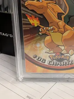 TAG 7 Topps #06 Charizard Holo Foil TV Pokemon Black Logo Sunburst Design Pop 1! - Image 5