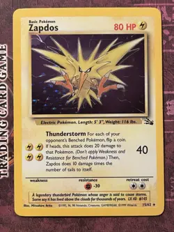 Zapdos - Pokemon Fossil 15/62 - Holo - Unlimited - LP - Image 1