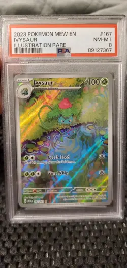 Ivysaur 167/165 Sv: 2022 Pokemon Scarlet & Violet 151 Holo - Full Art - PSA 8 - Image 1