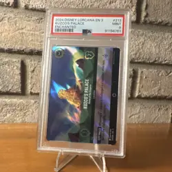 Ravensburger Disney Lorcana Kuzco's Palace Enchanted Holo Emerald PSA 9 213/204 - Image 1