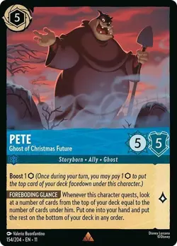 DISNEY LORCANA TCG - Winterspell - Pete Ghost of Christmas Future - Rare 154/204 - Image 1