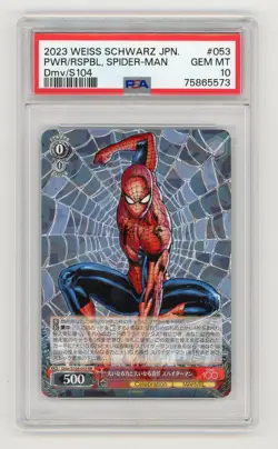2023 Weiss Schwarz Disney 100 - Spider-Man Holo Rare RR Dmv/S104 #053 PSA 10 - Image 1
