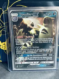 Tyranitar GX 121/214 Sm-Lost Thunder Ultra Rare Holo Pokemon Card NM - Image 1
