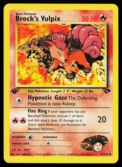 Brock's Vulpix 37/132 Uncommon 1st Edition Gym Challenge Pokemon Card - Image 1