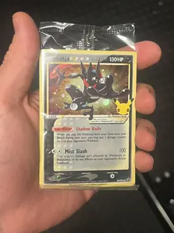 Pokemon Greninja Gold Star SWSH144 Celebrations Black Star Promo Card Sealed - Image 1