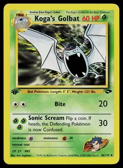 Pokemon Card Koga's Golbat 46/132 Gym Challenge 1st Edition - Image 1