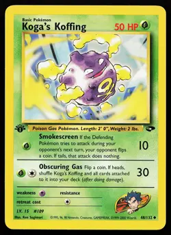 Koga's Koffing 48/132 Uncommon 1st Edition Gym Challenge Pokemon Card - Image 1