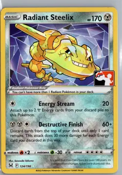 Radiant Steelix Radiant Rare Prize Pack Series Cards 124/196 NM - Image 1