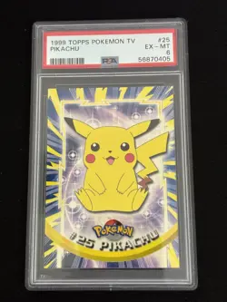 1999 topps pokemon tv pikachu psa 6 card - Image 1