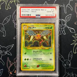 PSA 10 - 2000 Neo 2 Beedrill Japanese HOLO Pokemon - Image 1