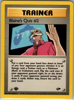 Blaine’s Quiz #2 111/132 1st Edition Gym Challenge Trainer NM - SHIPS FAST 🔥💨 - Image 1