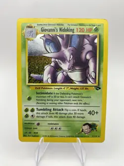 Giovanni's Nidoking - 7/132 Holo Rare Pokemon Gym Challenge 120 HP Unlimited MP - Image 1