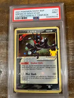 POKEMON 2021 Celebrations ETB GRENINJA Gold Star Promo #144 PSA 9 Mint RARE - Image 1