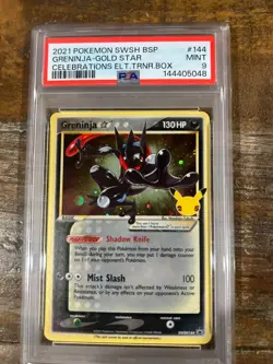 POKEMON 2021 Celebrations ETB GRENINJA Gold Star Promo #144 PSA 9 Mint RARE 2 - Image 1