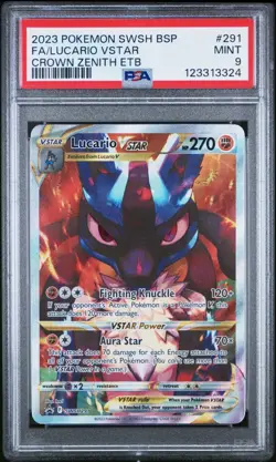 Pokemon Crown Zenith Lucario VSTAR Promo #SWSH291 - PSA 9 - Image 1