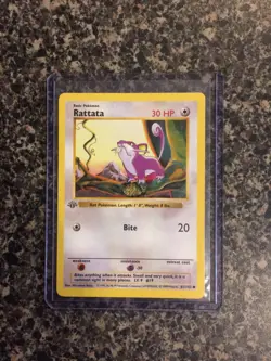 RATTATA 1999 POKEMON 1ST EDITION SHADOWLESS 61/102 NEVER PLAYED/NM! - Image 1