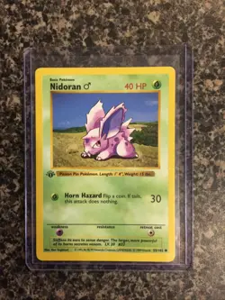 NIDORAN 1999 POKEMON 1ST EDITION SHADOWLESS 55/102 NEVER PLAYED/NM! - Image 1