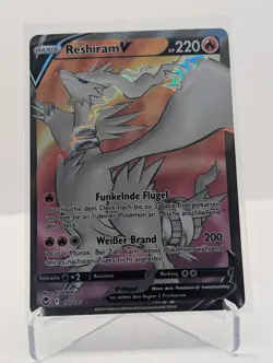 Pokemon Reshiram V Full Art | Deutsch 172/195 Silberne Sturmwinde | Near Mint - Image 1