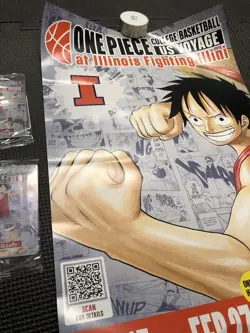2 Illinois One Piece College Basketball US Voyage Card And Poster Monkey D Luffy - Image 3