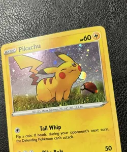 ORB SWIRL Pokemon Pikachu SWSH039 Cosmo Holo Rare Black Star Promo Card NM - Image 1
