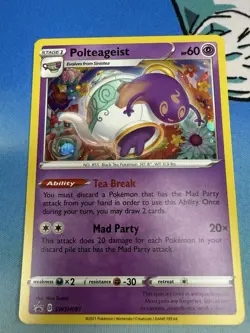 Polteageist SWSH081 Black Star Promo Cosmos Holo Pokemon Card - Image 1