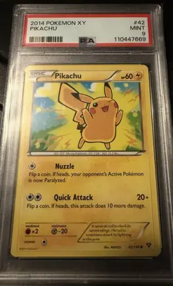 Pokemon XY LEGO Pikachu Card 42/146 2014 Movie Exclusive PSA 9 MINT - Image 1