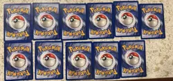 Pokemon Kabuto Fossil Set 11 Card Lot Nintendo TCG 1999 English Vintage - Image 2