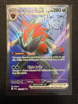 N's Zoroark ex 175/159 Ultra Rare SV09: Journey Together Pokemon Card - Image 1