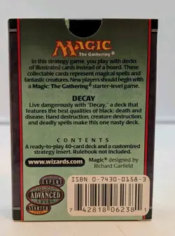 2001 MTG 7th Edition Theme Deck Decay Mono Black English Complete In Box EUC - Image 4