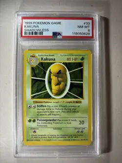1999 Pokemon Shadowless KAKUNA #33 PSA 8 NM-MT 💥LOW POPULATION 💥 - Image 1