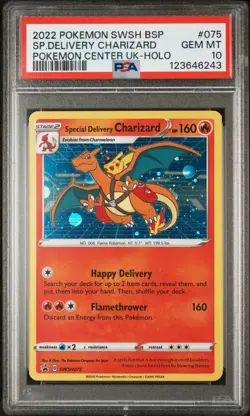 2022 Pokemon Center Special Delivery Charizard PC UK Holo PSA 10 #075 Gem Mint - Image 1